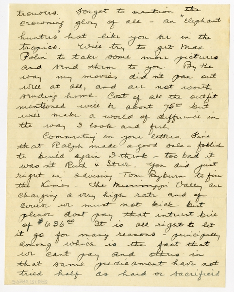 Image: correspondence: Harold M. Bixby to Debby Bixby