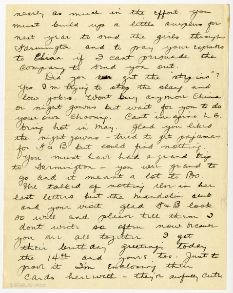 Image: correspondence: Harold M. Bixby to Debby Bixby
