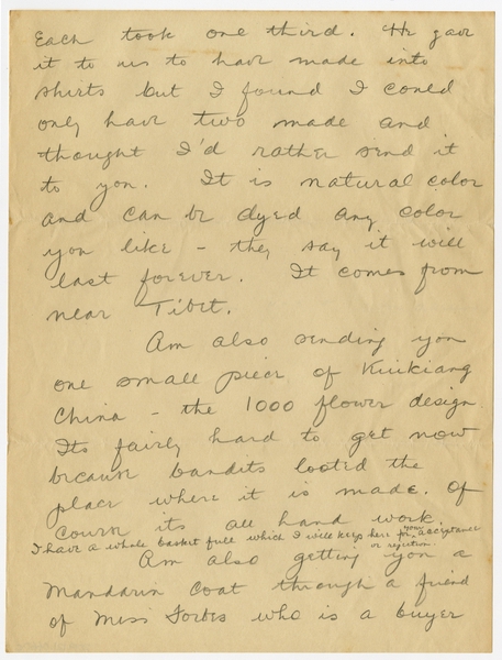 Image: correspondence: Harold M. Bixby to Debby Bixby