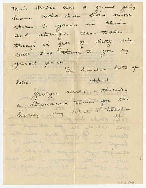 Image: correspondence: Harold M. Bixby to Debby Bixby