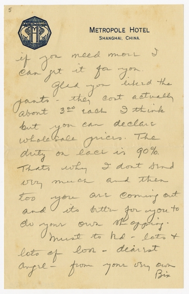 Image: correspondence: Harold M. Bixby to Debby Bixby