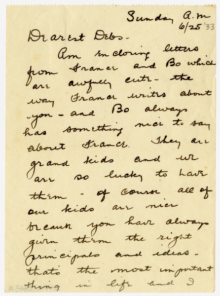Image: correspondence: Harold M. Bixby to Debby Bixby