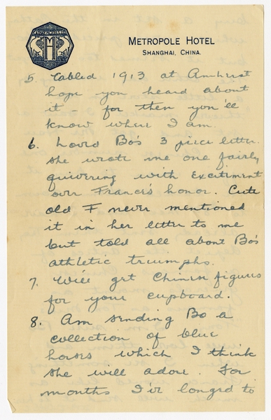 Image: correspondence: Harold M. Bixby to Debby Bixby