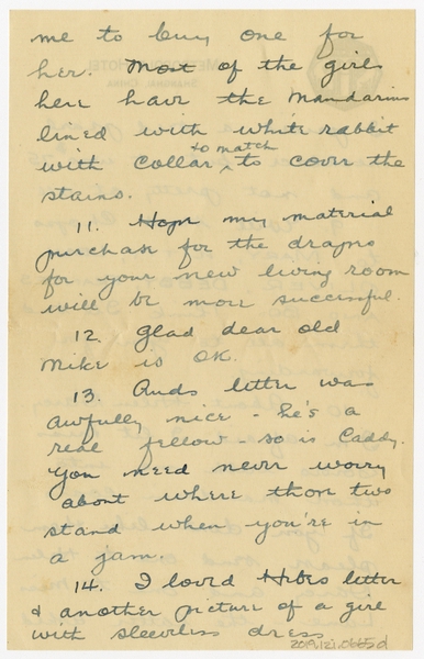 Image: correspondence: Harold M. Bixby to Debby Bixby