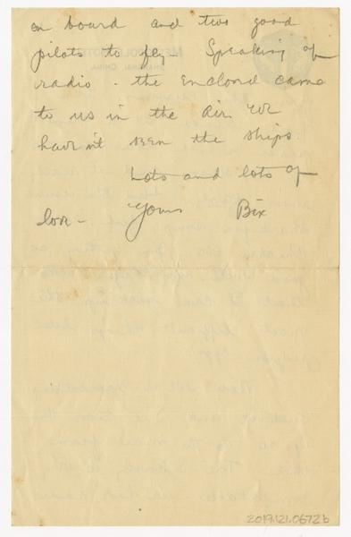 Image: correspondence: Harold M. Bixby to Debby Bixby