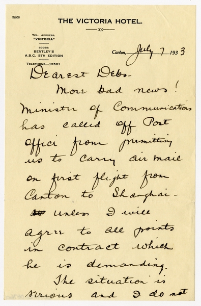 Image: correspondence: Harold M. Bixby to Debby Bixby