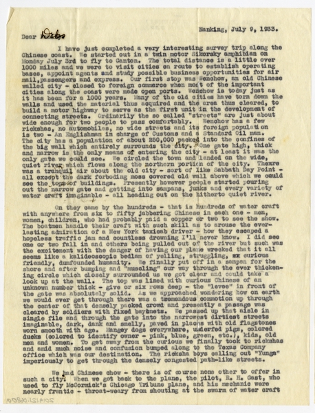 Image: correspondence: Harold M. Bixby to Debby Bixby