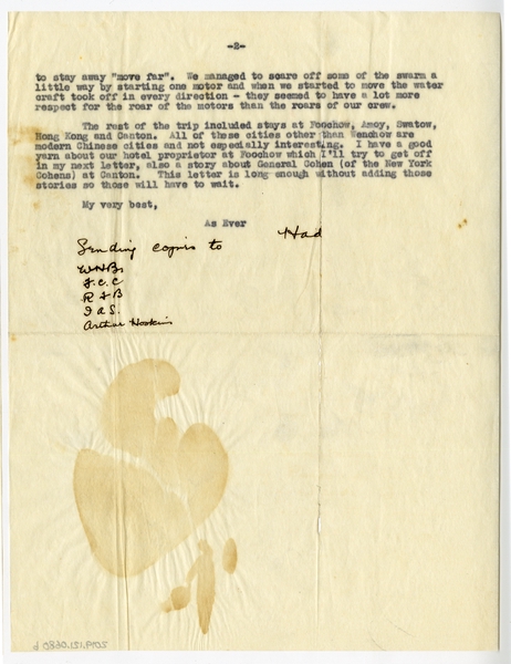 Image: correspondence: Harold M. Bixby to Debby Bixby