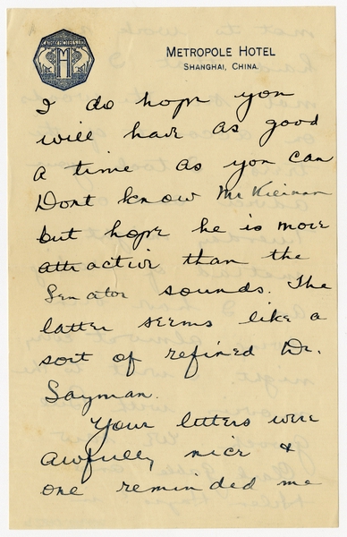 Image: correspondence: Harold M. Bixby to Debby Bixby