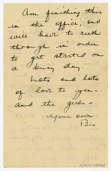 Image: correspondence: Harold M. Bixby to Debby Bixby