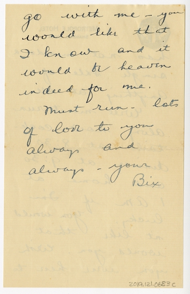 Image: correspondence: Harold M. Bixby to Debby Bixby