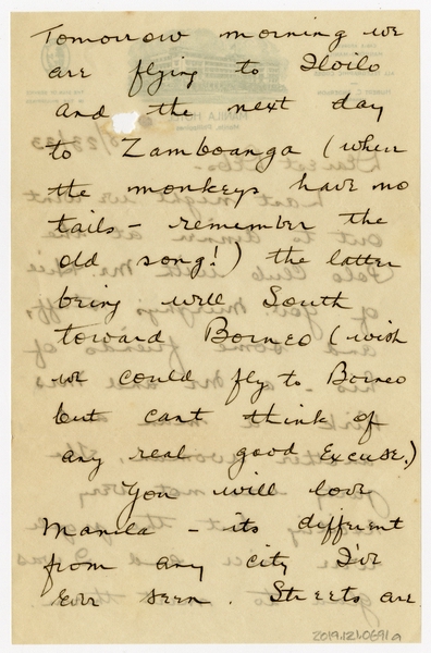 Image: correspondence: Harold M. Bixby to Debby Bixby