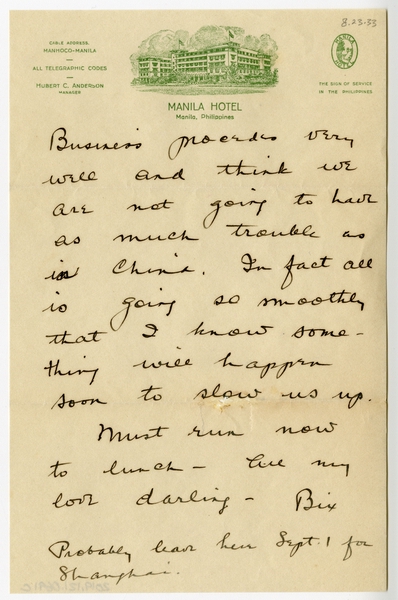 Image: correspondence: Harold M. Bixby to Debby Bixby