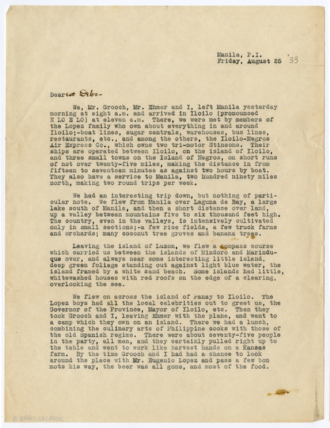 Image: correspondence: Harold M. Bixby to Debby Bixby