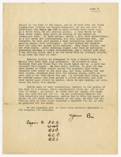 Image: correspondence: Harold M. Bixby to Debby Bixby