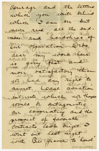 Image: correspondence: Harold M. Bixby to Debby Bixby