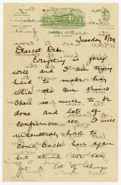 Image: correspondence: Harold M. Bixby to Debby Bixby