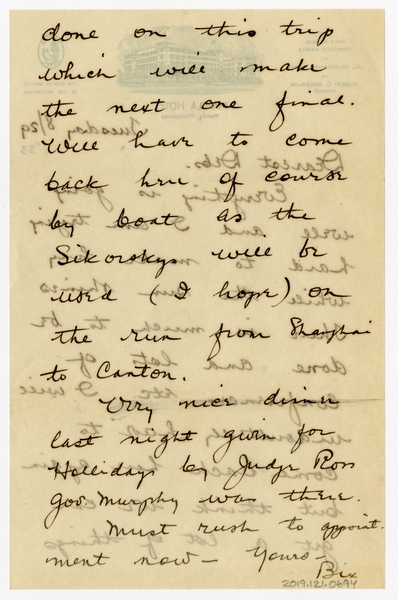 Image: correspondence: Harold M. Bixby to Debby Bixby