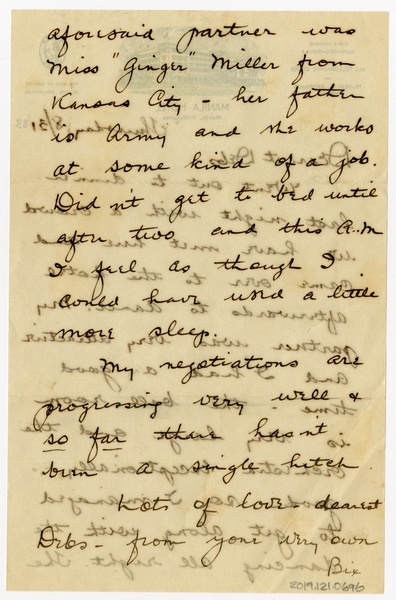 Image: correspondence: Harold M. Bixby to Debby Bixby