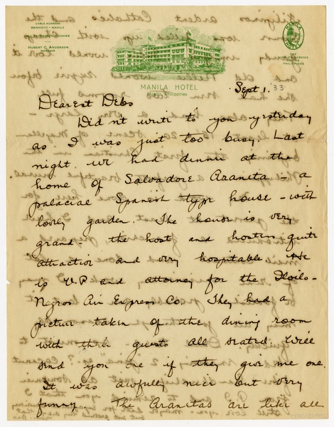 Image: correspondence: Harold M. Bixby to Debby Bixby