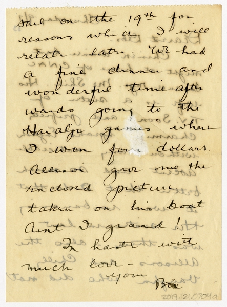 Image: correspondence: Harold M. Bixby to Debby Bixby