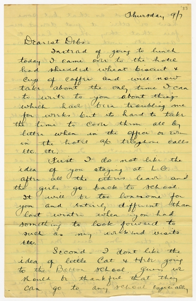 Image: correspondence: Harold M. Bixby to Debby Bixby