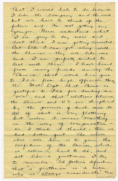 Image: correspondence: Harold M. Bixby to Debby Bixby