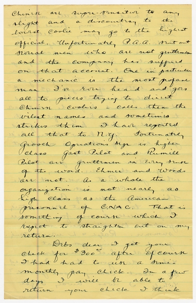 Image: correspondence: Harold M. Bixby to Debby Bixby