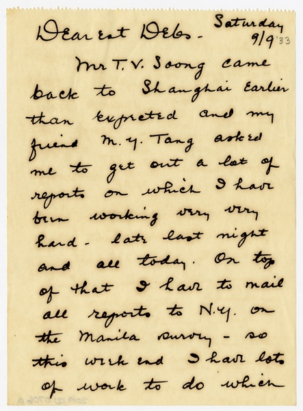 Image: correspondence: Harold M. Bixby to Debby Bixby