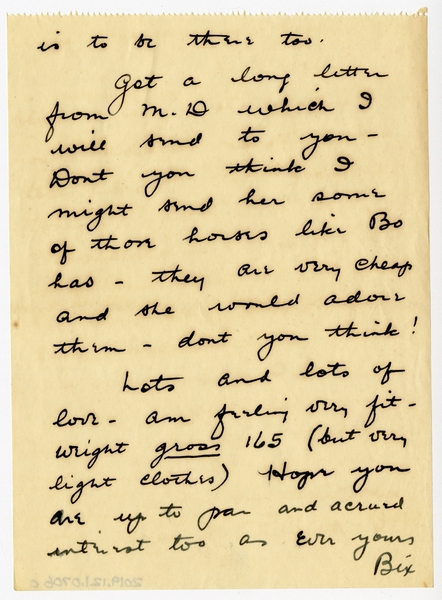 Image: correspondence: Harold M. Bixby to Debby Bixby