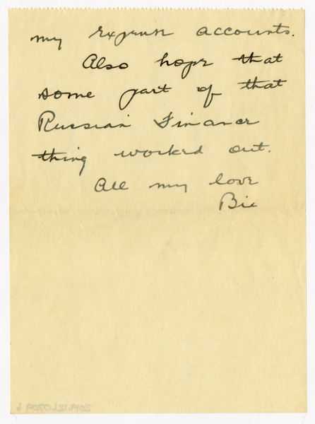 Image: correspondence: Harold M. Bixby to Debby Bixby
