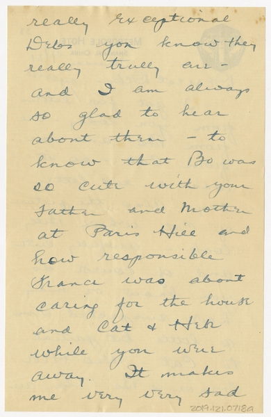 Image: correspondence: Harold M. Bixby to Debby Bixby
