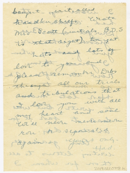Image: correspondence: Harold M. Bixby to Debby Bixby