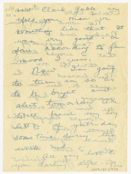 Image: correspondence: Harold M. Bixby to Debby Bixby