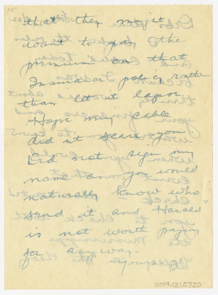 Image: correspondence: Harold M. Bixby to Debby Bixby