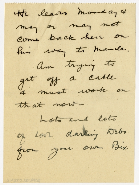Image: correspondence: Harold M. Bixby to Debby Bixby