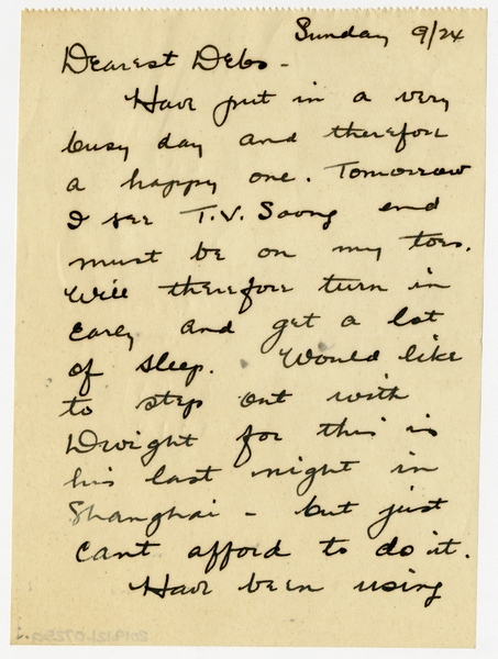 Image: correspondence: Harold M. Bixby to Debby Bixby