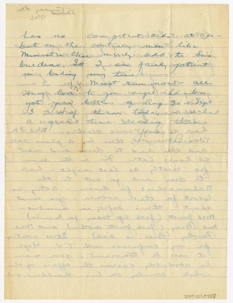 Image: correspondence: Harold M. Bixby to Debby Bixby