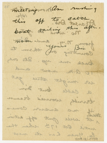 Image: correspondence: Harold M. Bixby to Debby Bixby