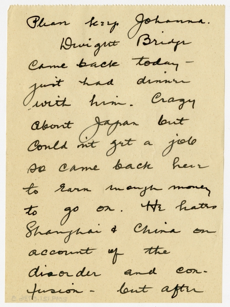 Image: correspondence: Harold M. Bixby to Debby Bixby