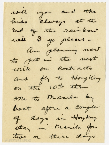 Image: correspondence: Harold M. Bixby to Debby Bixby