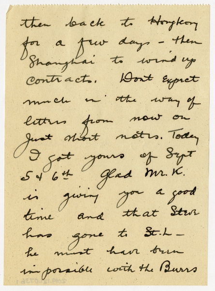 Image: correspondence: Harold M. Bixby to Debby Bixby