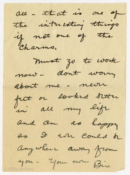 Image: correspondence: Harold M. Bixby to Debby Bixby