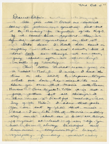 Image: correspondence: Harold M. Bixby to Debby Bixby