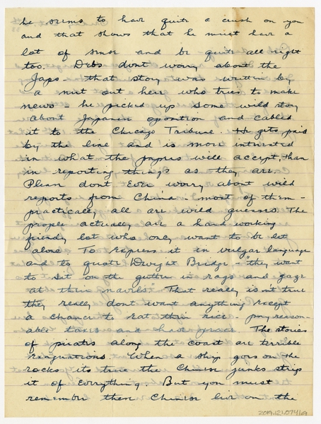 Image: correspondence: Harold M. Bixby to Debby Bixby