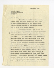 Image: correspondence: Harold M. Bixby to P.D.C. Ball