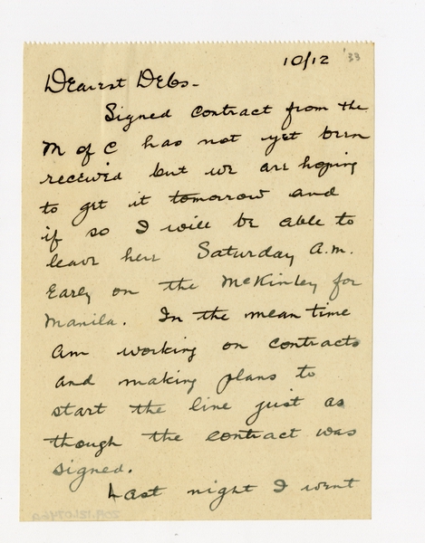 Image: correspondence: Harold M. Bixby to Debby Bixby