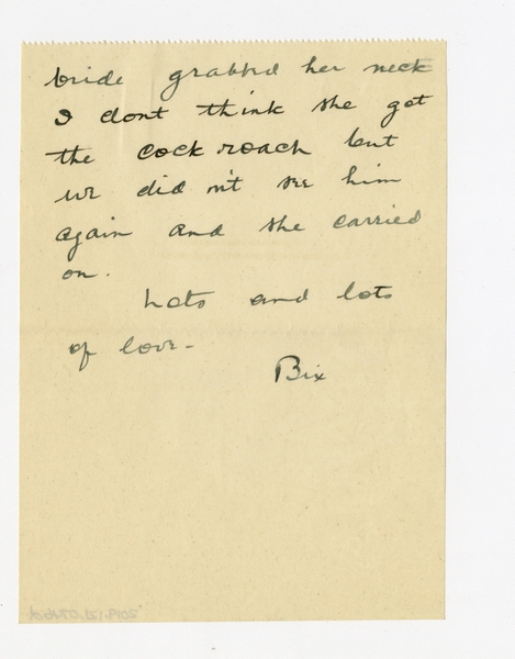 Image: correspondence: Harold M. Bixby to Debby Bixby