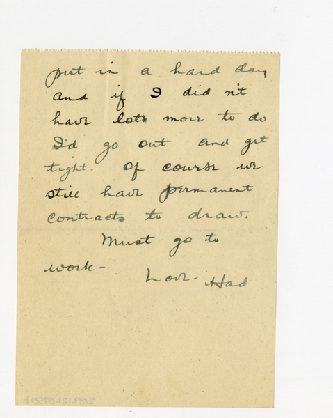Image: correspondence: Harold M. Bixby to Debby Bixby