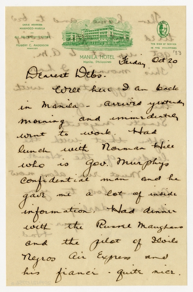 Image: correspondence: Harold M. Bixby to Debby Bixby
